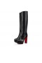 Christian Louboutin Loo Botta Alta 130 Mm Støvler Kalv Skinn Sort