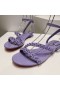 Christian Louboutin Mafaldina Flatskjerm Sandaler Patent Skinn Lilla