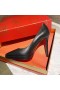 Christian Louboutin Pigalle Plato Pumper 100mm Nappa Skinn Sort CL Sko