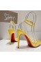 Christian Louboutin Spikoo 100mm Pumper PVC Og Lær CL Gul Sko