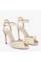 Jimmy Choo Sacora 100mm Hvit Sateng Sandaler med Hele Perler
