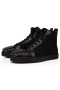 Christian Louboutin Lou Pigger Orlato Flat Svart/svart Pistol Kalv