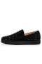 Christian Louboutin Lav-top-Roller-båt sort/Sort/bk Veau Velours Sneaker