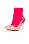 Christian Louboutin Spikita Booty Jessie Joli 100 mm Ab/rose Fluo Patent