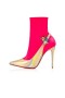 Christian Louboutin Spikita Booty Jessie Joli 100 mm Ab/rose Fluo Patent