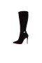 Christian Louboutin Høye Oppstart Lock Kate Botta 100 mm Svart Semsket Kalveskinn