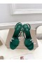 Christian Louboutin Rosalie Red Carpet 100 Mm Pumps Crepe Satin Green