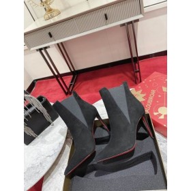 Christian Louboutin Chelsea Ankel Boots 100mm Semsket skinn Sort
