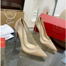 Christian Louboutin Galativi Pumper 85mm Mesh og Skinn Naken