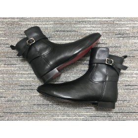 Christian Louboutin Kicko Flatskjerm Chelsea Boots Kalv Skinn Sort