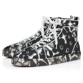Christian Louboutin Louis Orlato Høye Sneakers Petunia Kalv Skinn Og Gummi Sort