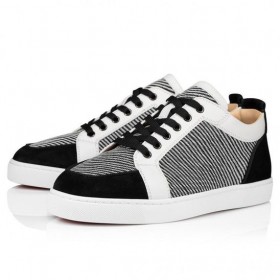 Christian Louboutin Rantulow Joggesko Veau Velours Og Halm Rabane Svart CL Sko Store