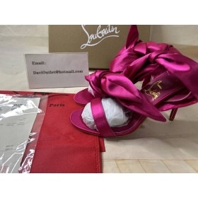 Christian Louboutin Sandale Du DéSert 100 Mm Strappy Sandaler Crepe Satin Rose