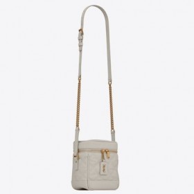 Saint Laurent 80-tallet Forfengelighet Pose Hvit Vattert Kornet Skinn Saint Laurent Poser