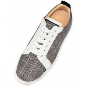 Christian Louboutin Louis Junior Lav-top Sneaker Grå Sjekket