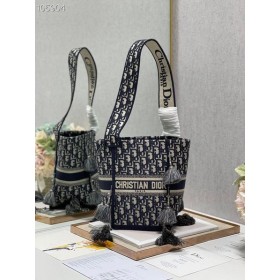 Dior D-Boble Bucket Bag Blå skrå