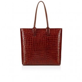 Christian Louboutin Cabata Tote Bag Alligator Preget Kalveskinn Acajou