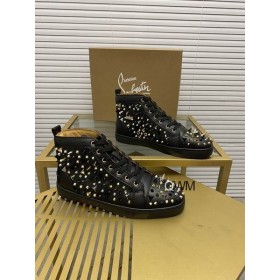 Christian Louboutin Louis Pigger High-top-Joggesko-Sort Kalveskinn