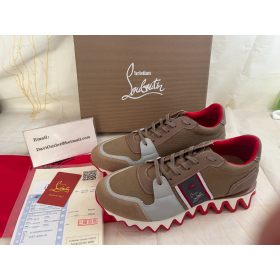 Christian Louboutin Nastroshark Menn Joggesko Kalv Skinn Og Bomull Saharienne
