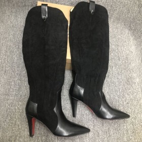 Christian Louboutin Santia Botta 85 Mm Støvler Veau Velours Svart