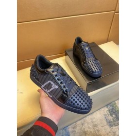Christian Louboutin Seavaste 2 Varsimax Joggesko i Skinn-trim Svart Blå