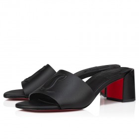Christian Louboutin SÃ¥ CL Muldyr 55mm Kalv Skinn Svart Christian Louboutin Sko Butikken