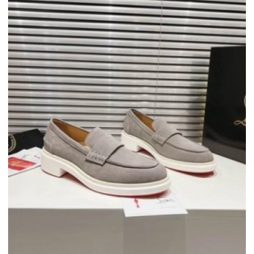 Christian Louboutin Urbino Moc Loafers Semsket Skinn GrÃ¥