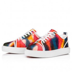 Christian Louboutin Adolon Junior Joggesko Nylon Cl Varsity Illusjon Og Nappa Skinn Flerfarget CL Sko
