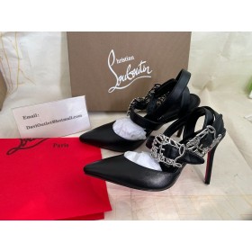 Christian Louboutin Giddylina 100 Mm Strappy Pumper Nappa Skinn Sort