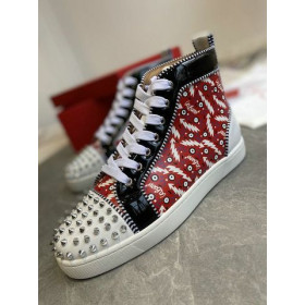 Christian Louboutin Lou Pigger Orlato Flatskjerm Høye Sneakers i Skinn Flerfarget
