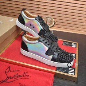 Christian Louboutin Louis Junior Pigger Cap-Toe Sko Leather Svart CL Sko