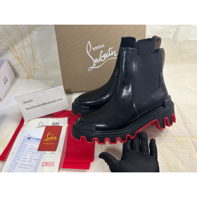 Christian Louboutin Marchacroche Dune Ankel Boots Kalv Skinn Sort