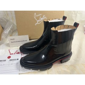 Christian Louboutin Menns Cheney Spasertur Ankel Boots Sort CL Sko