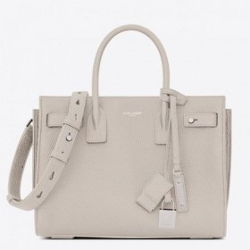 Saint Laurent Baby Sac de Jour Souple Pose Hvit Kornet Skinn