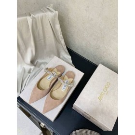 Jimmy Choo Bing Semsket Flatskjerm Crystal Stropp Naken