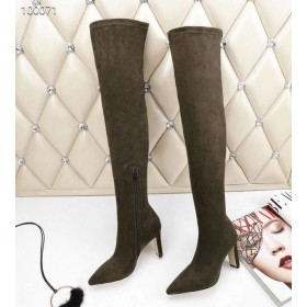 Jimmy Choo Kneet Boot 85mm Semsket Army Grønn