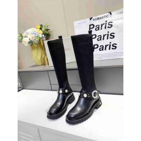 Jimmy Choo Strekke Sokk Kneet Boots Svart Krystall