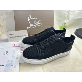 Christian Louboutin Adolon Junior Joggesko Jacquard Monogram Cl Svart Christian Louboutin Sko
