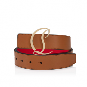 Christian Louboutin Cl-Logoen Belte Kvinner 35mm Skinn Cuoio Brun