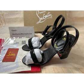 Christian Louboutin Miss Sabina 85 Mm Sandaler Patent Kalv Lær Svart Christian Louboutin Sko