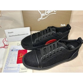Christian Louboutin Adolon Junior Skinn Joggesko Svart Christian Louboutin Sko