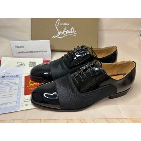 Christian Louboutin Greggo Orlato Flatskjerm Pat Kalveskinn Svart CL Sko