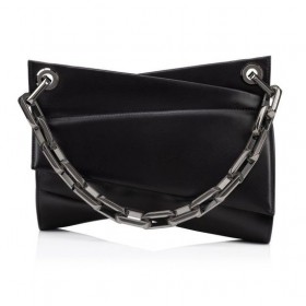 Christian Louboutin Loubitwist Kjede Bag Glatt Kalv Skinn Sort