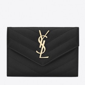 Saint Laurent Liten Konvolutt Lommebok Svart Skinn Saint Laurent Lommebøker