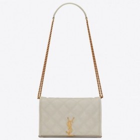 Saint Laurent WOC Becky Kjede Wallet-Hvit Lammeskinn