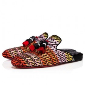 Christian Louboutin Coolito Solen Multi/svart Raffia Sandal