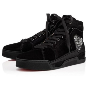 Christian Louboutin Høy-top Loubikick Versjon Svart Semsket