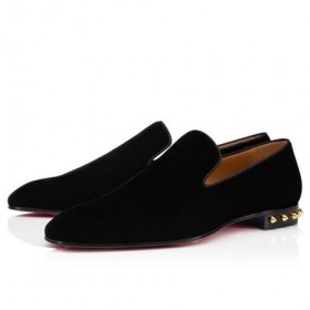 Christian Louboutin Loafers Partytelt Svart/gull 1n Fløyel