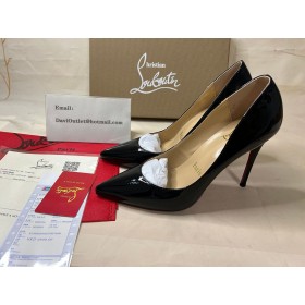 Christian Louboutin Pumper Kate 100 mm Sort Patent kalv