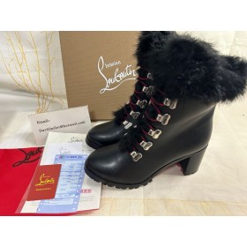 Christian Louboutin Spikita Booty Edelvizir 70 mm Svart Kalv Sko